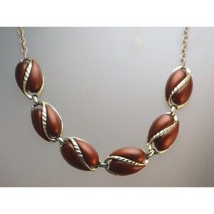Vintage Bronze Thermoset Necklace Teardrop Links